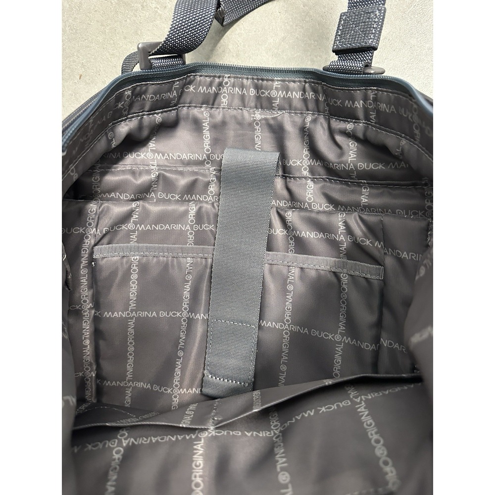 Mandarina Duck Backpack Tote Bag Gray Convertible Nylon Laptop Travel Work Bag - Picture 8 of 9